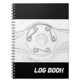 Schwarzweiß-Propeller-Flugbuch Notizblock (Vorderseite)