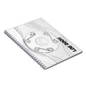 Schwarzweiß-Propeller-Flugbuch Notizblock (Rechte Seite)