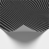 Schwarzweiß Psychedelic Linear Wavy Hintergrund Geschenkpapier (Ecke)