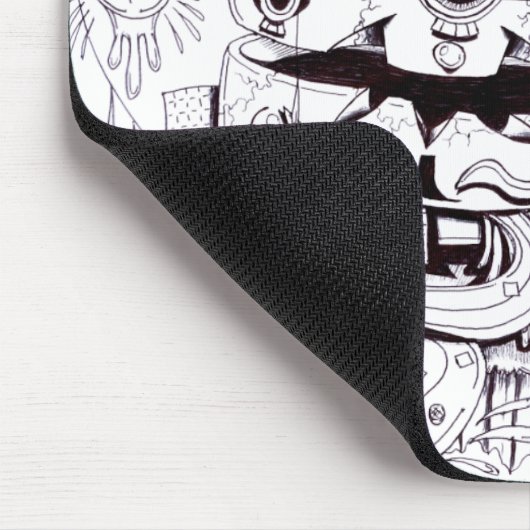 Schwarzweiss-psychedelisches Mousepad (Ecke)