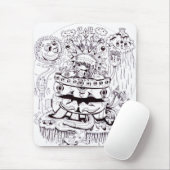 Schwarzweiss-psychedelisches Mousepad (Mit Mouse)