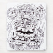 Schwarzweiss-psychedelisches Mousepad (Vorne)