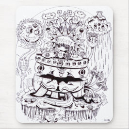 Schwarzweiss-psychedelisches Mousepad