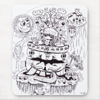 Schwarzweiss-psychedelisches Mousepad