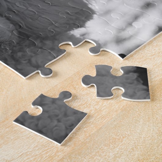 Schwarzweiss-Pudel-Gesichts-Welpen-Augen Puzzle (Seite)