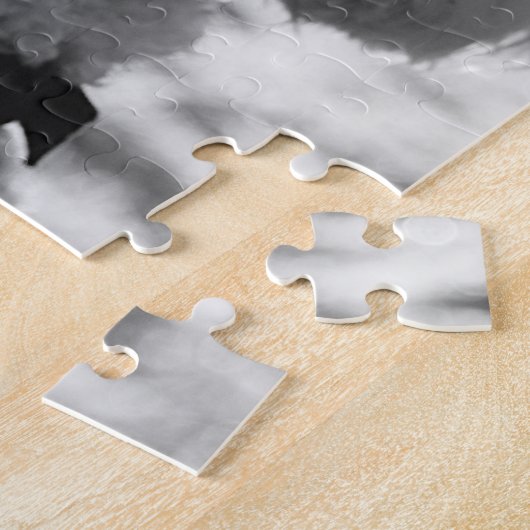 Schwarzweiss-Pudel-Gesichts-Welpen-Augen Puzzle (Seite)