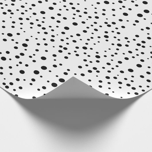 Schwarzweiss-Punkte Geschenkpapier (Ecke)
