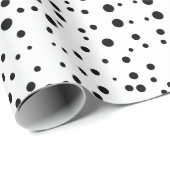 Schwarzweiss-Punkte Geschenkpapier (Rolleneckpunkt)