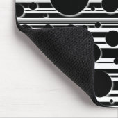 Schwarzweiss-Punkte und Streifen Mousepad (Ecke)