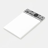 Schwarzweiss-Punkte und Streifen Post-it Klebezettel (angewinkelt)