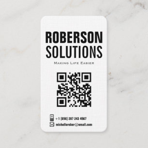 Schwarzweiss-qr Code auf mutigem Entwurf Visitenkarte