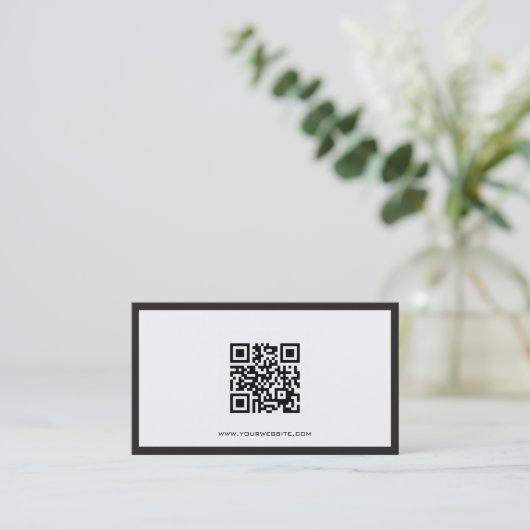 Schwarzweiss-QR Code-Berater Visitenkarte (Stehend Vorderseite)