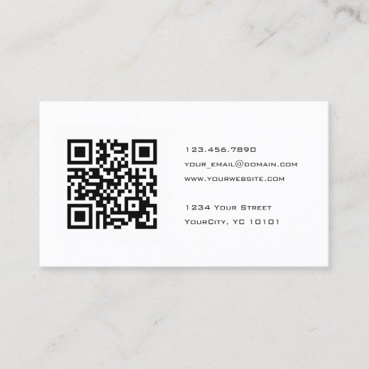 Schwarzweiss-QR Code-Berater Visitenkarte (Vorderseite)