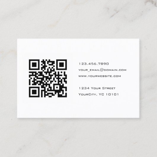 Schwarzweiss-QR Code-Berater Visitenkarte (Vorderseite)