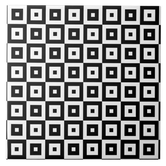 Schwarzweiss-Quadrat-Muster Fliese (Vorderseite)