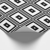 Schwarzweiss-Quadrate Geschenkpapier (Ecke)