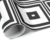 Schwarzweiss-Quadrate Geschenkpapier (Rolleneckpunkt)