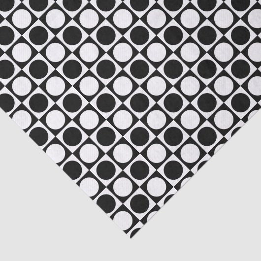 Schwarzweiss-Quadrate und Tupfen Seidenpapier (Ausschnitt)