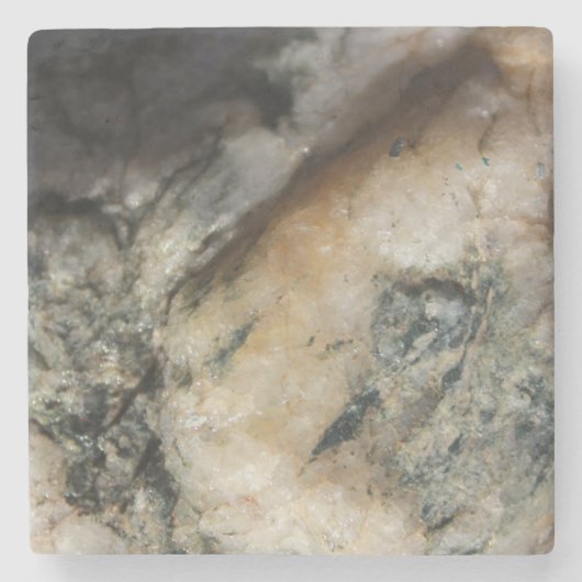 Schwarzweiss-Quarz-Mineral-Beschaffenheit Steinuntersetzer (Vorderseite)