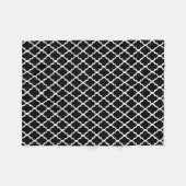 Schwarzweiss-Quatrefoil deckt Muster mit Ziegeln Fleecedecke (Vorderseite (Horizontal))