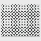 Schwarzweiss-Quatrefoil Geschenk-Packpapier Geschenkpapier (Flach)