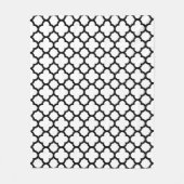 Schwarzweiss-Quatrefoil Gitter-Muster Fleecedecke (Vorderseite)