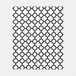 Schwarzweiss-Quatrefoil Gitter-Muster Fleecedecke