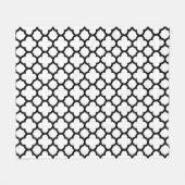 Schwarzweiss-Quatrefoil Gitter-Muster Fleecedecke (Vorderseite (Horizontal))