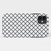 Schwarzweiss-Quatrefoil Klee-Muster Case-Mate iPhone Hülle (Rückseite (Horizontal))