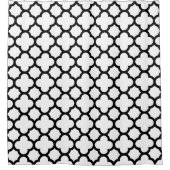 Schwarzweiss-Quatrefoil Muster Duschvorhang (Vorderseite)