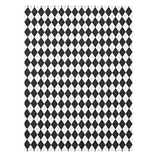 Schwarzweiss-Raute Tischdecke (Vorderseite)