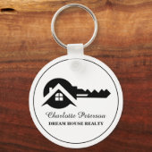 Schwarzweiß-Real-Anwesen-Agent Schlüsselanhänger (Vorderseite)