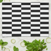 Schwarzweiss-Rechtecke Geschirrtuch (Gefaltet)