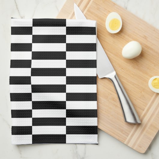 Schwarzweiss-Rechtecke Geschirrtuch (Viertel Falte)