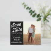 Schwarzweiß-Retro-Foto Save the Date Postkarte (Stehend Vorderseite)