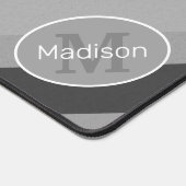 Schwarzweiß-Retro-geometrische Linien Monogramm Schreibtischunterlage (Ecke)