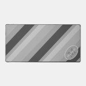 Schwarzweiß-Retro-geometrische Linien Monogramm Schreibtischunterlage (Vorderseite)