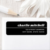 Schwarzweiß-Retro-Schriftart-Rücksendeadresse (Insitu)