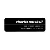 Schwarzweiß-Retro-Schriftart-Rücksendeadresse (Vorne)