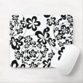 Schwarzweiss-Ringe und Blumen Mousepad (Mit Mouse)
