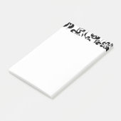 Schwarzweiss-Ringe und Blumen Post-it Klebezettel (angewinkelt)