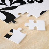 Schwarzweiss-Ringe und Blumen Puzzle (Seite)