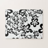 Schwarzweiss-Ringe und Blumen Puzzle (Horizontal)