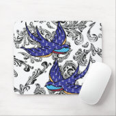 Schwarzweiss-Rolleschwalben Mousepad (Mit Mouse)