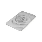 Schwarzweiß-Rosa-Blume Badematte (Schrägansicht)