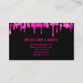 Schwarzweiß-Rosa Elegante Tropfen Glitzer Sparkle Treuekarte (Rückseite)