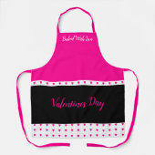 Schwarzweiß-Rosa Schürze (Vorderseite)