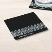 Schwarzweiß-Rosa und Blau Rechteckiger Pappuntersetzer (angewinkelt)