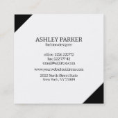 Schwarzweiß-Rose Quadratische Visitenkarte (Rückseite)