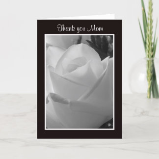Schwarzweiß Rose Vielen Dank für Ihre Mama Cards Dankeskarte